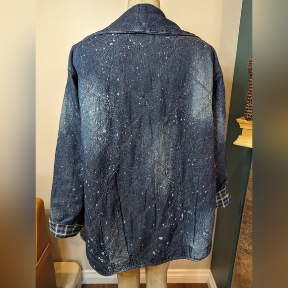 Anthropologie Pilcro Quilted Denim Kimono Jacket, Size L   oversized  Sz… - Picture 11 of 16